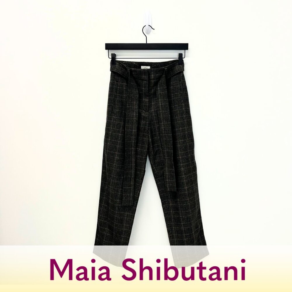 Wilfred Aritzia Plaid Black Pants